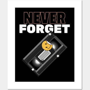 Never Forget Cassette Retro Vintage 60s 70s 80s 90s T-Shirt Posters and Art